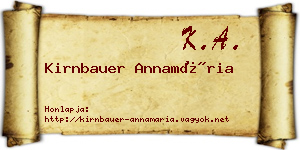 Kirnbauer Annamária névjegykártya