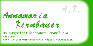 annamaria kirnbauer business card